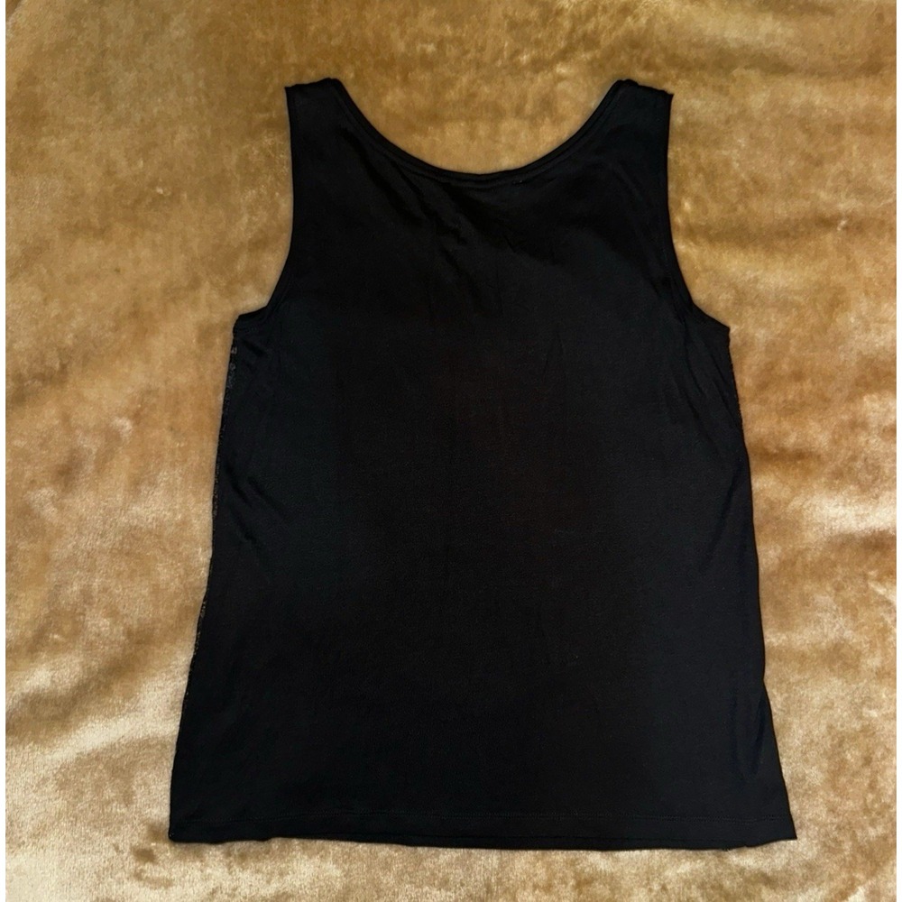 Loft Dressy Tank Size Small Black Sequin Lace Sleeveless Pullover - Picture 2 of 7